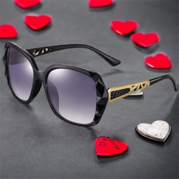 - OVERSIZED  Women Sparkling Frame Polarized Square Sunglasses (new) - Picture 1 of 7